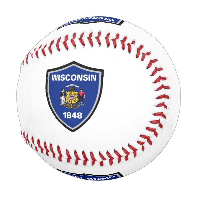 Wisconsin Schildflagge Baseball (Vorne Rechts)