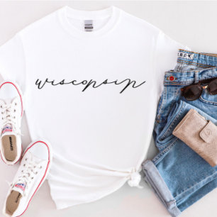 Wisconsin Script Staat Frauen T - Shirt