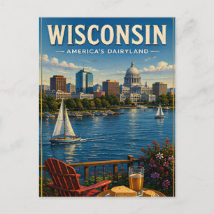 Wisconsin-Seeblick-Skyline Great Lakes Schönheit Postkarte