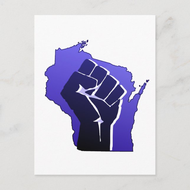 Wisconsin Solidarity Fist Postkarte (Vorderseite)