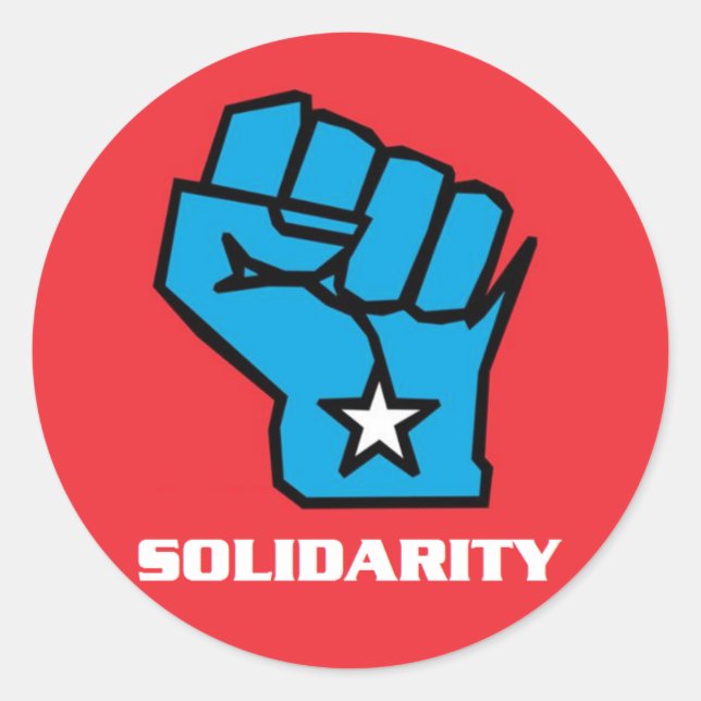 Wisconsin Solidarity Fist Runder Aufkleber (Vorderseite)