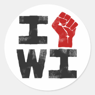 Wisconsin Solidarity Runder Aufkleber