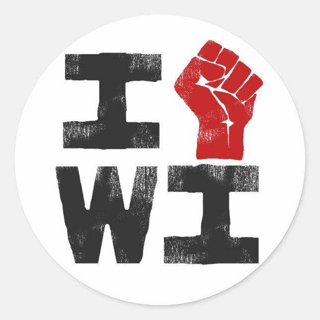 Wisconsin Solidarity Runder Aufkleber (Vorderseite)