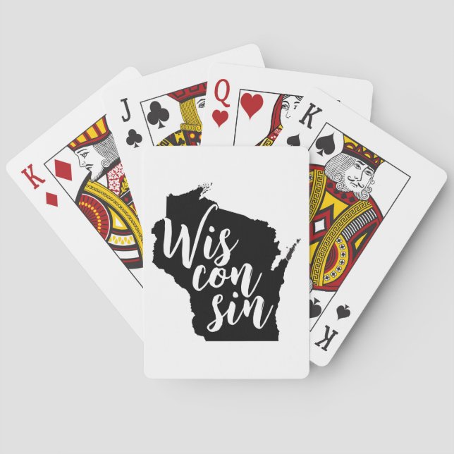 Wisconsin Spielkarten in Schwarz und Weiß (Rückseite)
