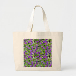 Wisconsin Staat Blume Holz Violets Jumbo Tote Tasc Jumbo Stoffbeutel