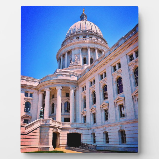 Wisconsin Staat Hauptstadt Fotoplatte (Vorderseite)