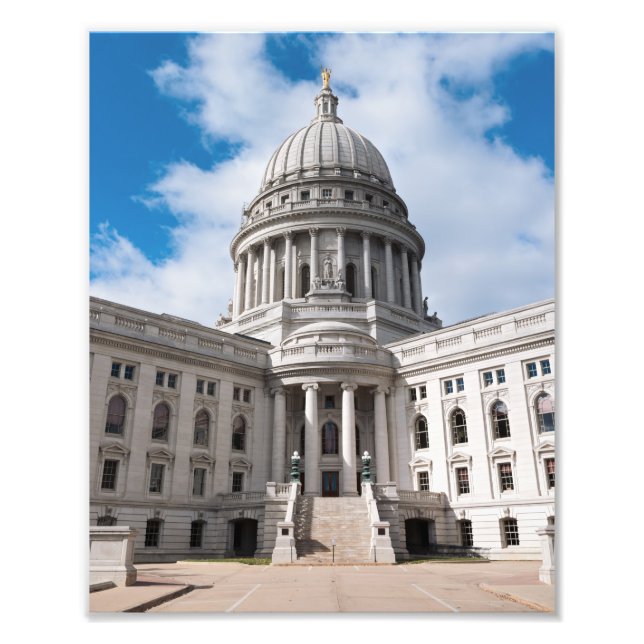 Wisconsin Staat Hauptstadt Gebäude und Eingang Fotodruck (Vorne)