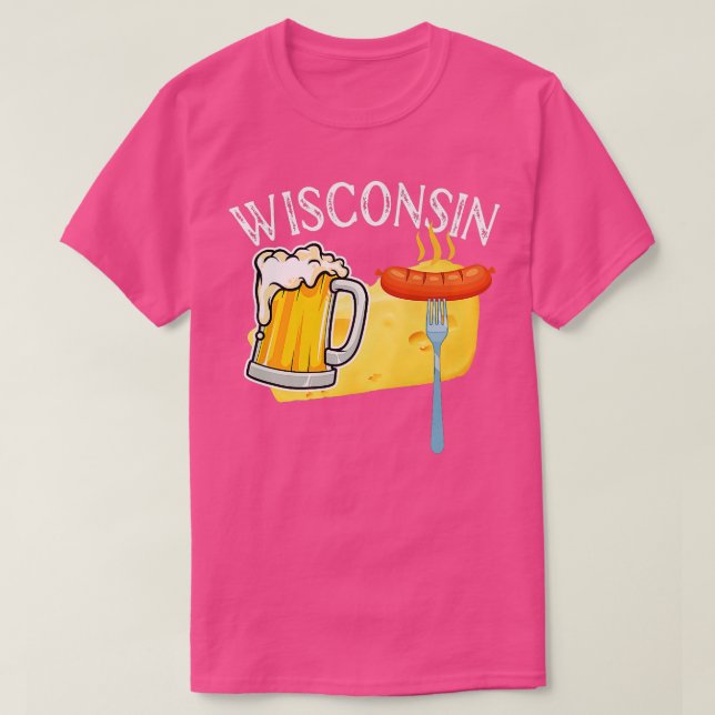 Wisconsin Staat Käse Bierbraun T-Shirt (Design vorne)