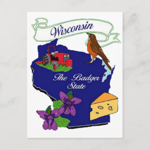 Wisconsin Staat Postkarte