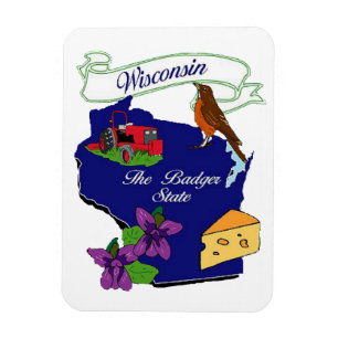 Wisconsin Staat Premium Magnet 3x4