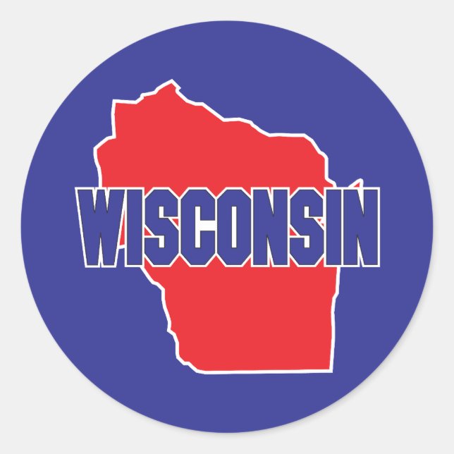 Wisconsin Staat Runder Aufkleber (Vorderseite)