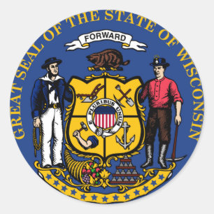 Wisconsin Staat Siegel.jpg Runder Aufkleber