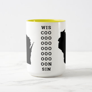 Wisconsin-Staat und das längliche O Zweifarbige Tasse
