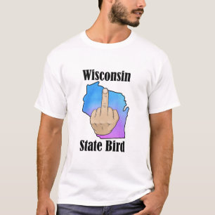 Wisconsin Staat Vogel T - Shirt Mittelfinger