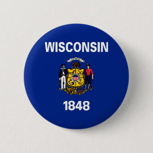 Wisconsin-Staats-Flaggen-Entwurf Button