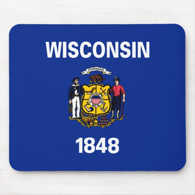 Wisconsin-Staats-Flaggen-Entwurf Mousepad (Vorne)