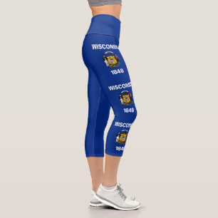 Wisconsin Staatsflagge Capri Leggings