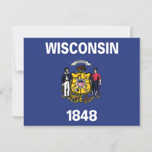 Wisconsin Staatsflagge Matrose Bergmann Pflug Anke Postkarte