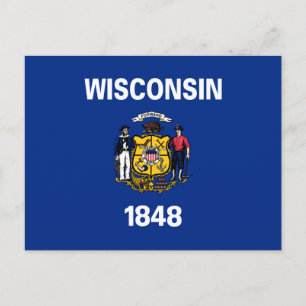 Wisconsin Staatsflagge Postkarte