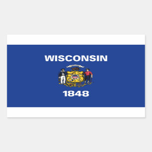 Wisconsin-Staatsflagge Rechteckiger Aufkleber