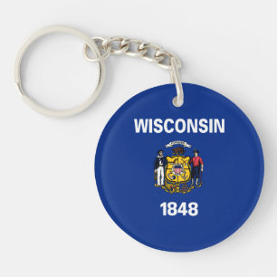 Wisconsin Staatsflagge Schlüsselanhänger