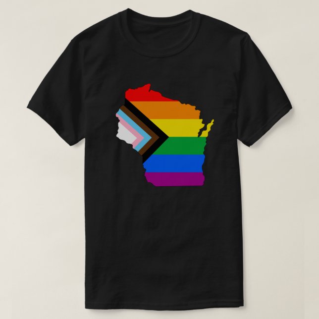 Wisconsin Staatsstolz LGBTQ Progress Prix T-Shirt (Design vorne)