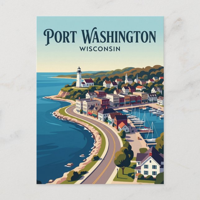 Wisconsin-Städtchen USA Postkarte (Vorderseite)