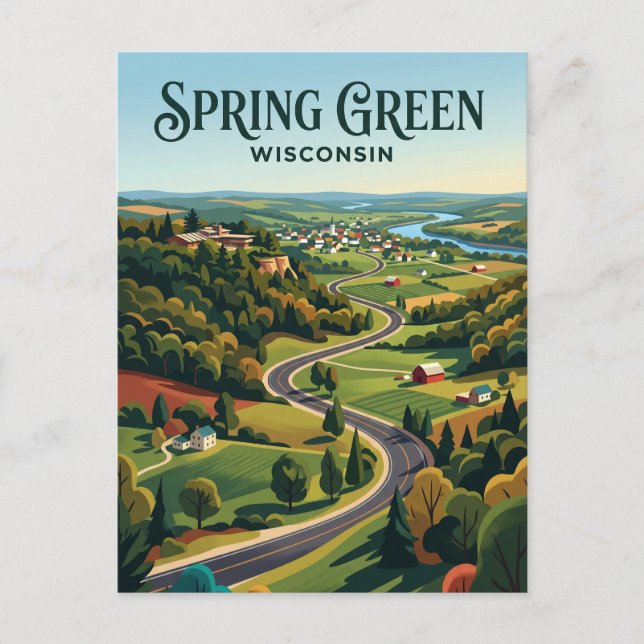 Wisconsin-Städtchen USA Postkarte (Vorderseite)