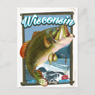 Wisconsin State Angelposter Postkarte