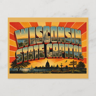 Wisconsin State Capitol Dome Lakes Madison Kunst Postkarte