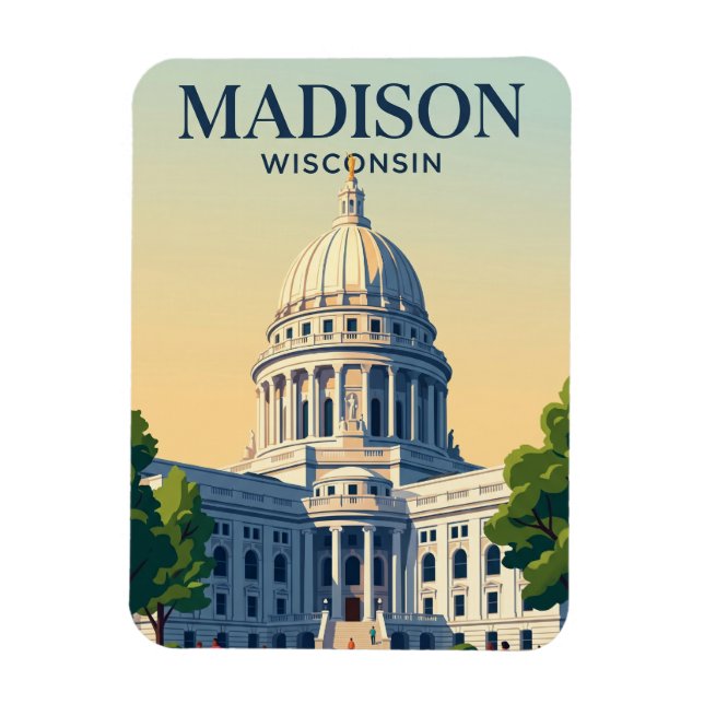 Wisconsin State Capitol Wisconsin Magnet (Vertikal)