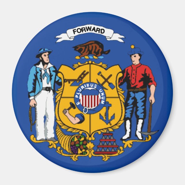Wisconsin State Flag Magnet (Vorne)