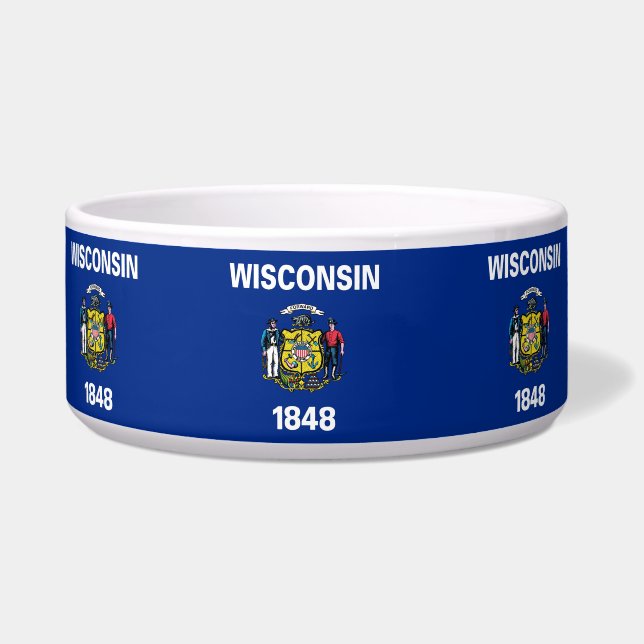 Wisconsin State Flag Pet Bowl Napf (Vorderseite)