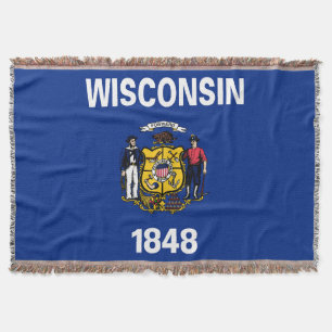 Wisconsin State Flag Print Patriotic Decke