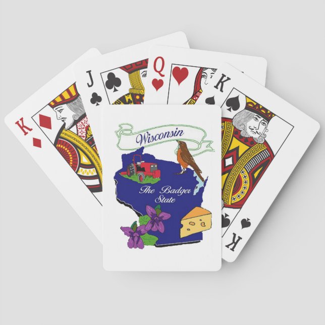 Wisconsin State Playing Cards Spielkarten (Rückseite)