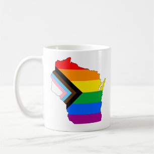 Wisconsin State Stolz LGBTQ Fortschrittsstolz Kaffeetasse