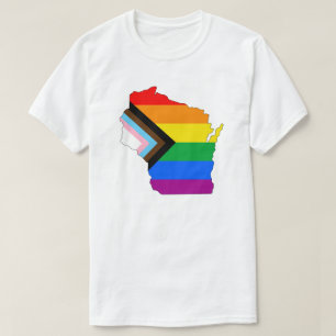 Wisconsin State Stolz LGBTQ Fortschrittsstolz T-Shirt