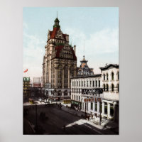 Wisconsin Street in Milwaukee - 1900 Fotochrom
