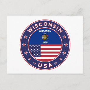 Wisconsin-T - Shirt Postkarte