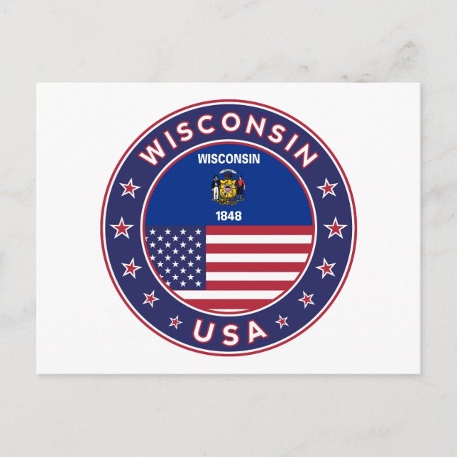 Wisconsin-T - Shirt Postkarte (Vorderseite)