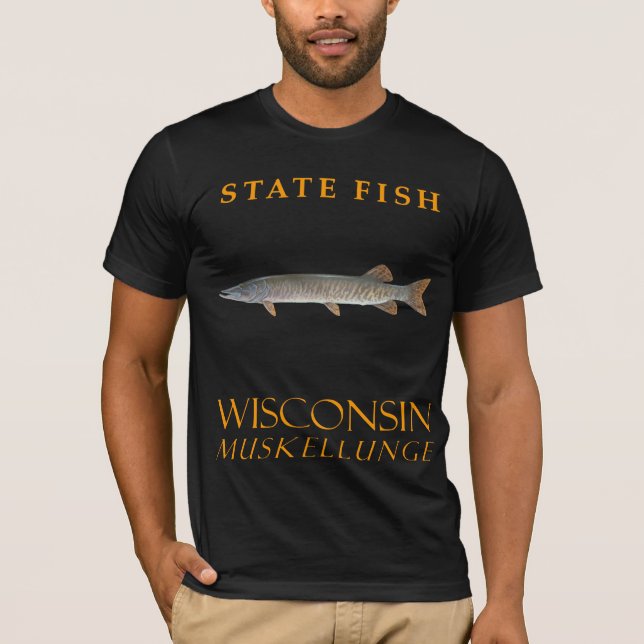 Wisconsin Territorialer Fisch The Muskellunge T-Shirt (Vorderseite)