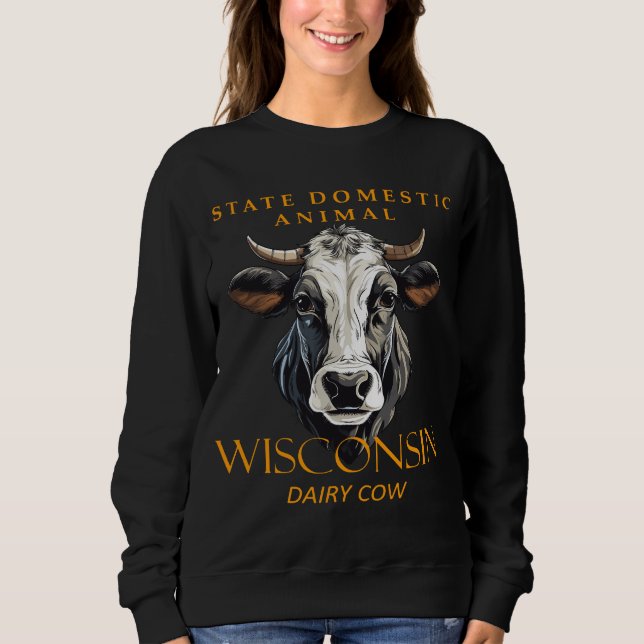 Wisconsin Territoriales Haustier Milchkühe Sweatshirt (Vorderseite)