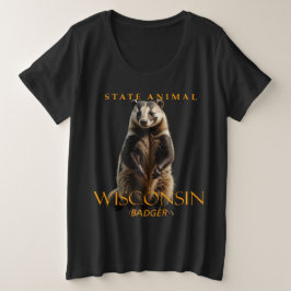 Wisconsin Territorium Tier The Badger Große Größe T-Shirt