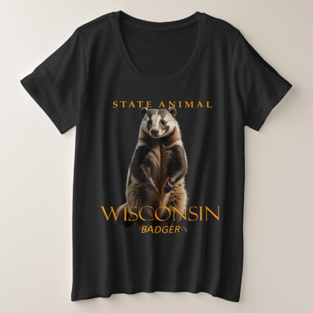 Wisconsin Territorium Tier The Badger Große Größe T-Shirt (Design vorne)