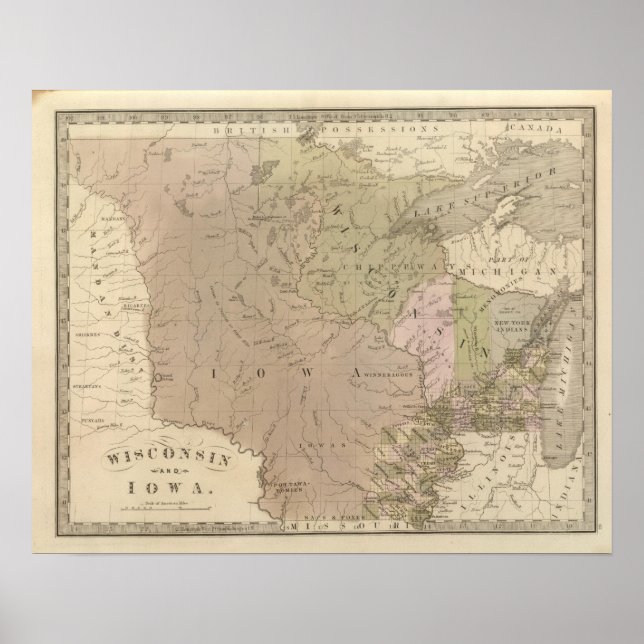 Wisconsin und Iowa Poster (Vorne)