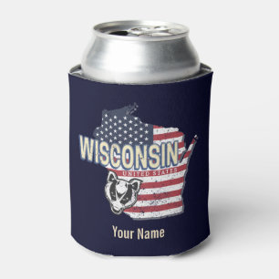 Wisconsin United Staaten Staat Map Vintag USA Dosenkühler