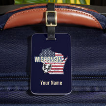Wisconsin United Staaten Staat Map Vintag USA