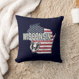 Wisconsin United Staaten Staat Map Vintag USA Kissen