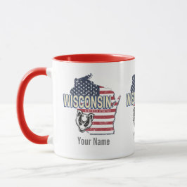 Wisconsin United Staaten Staat Map Vintag USA Tasse
