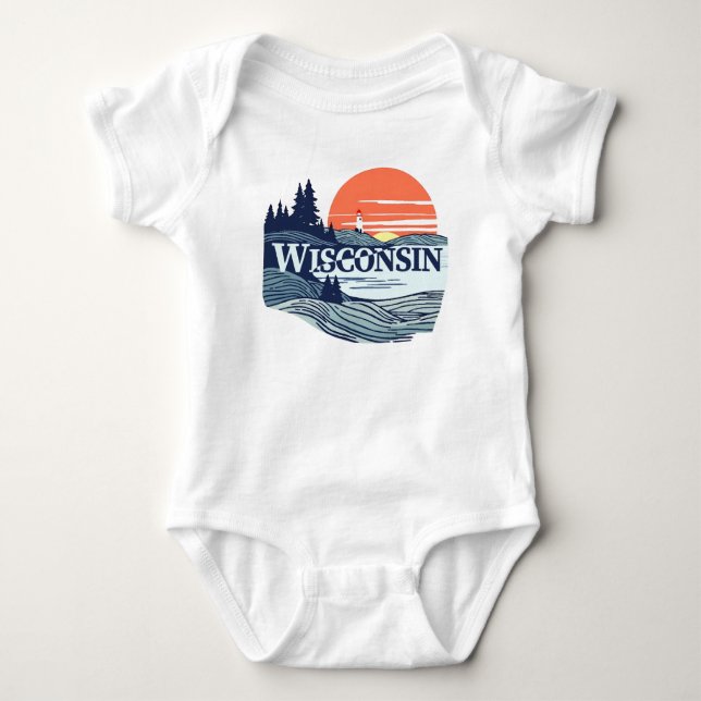 Wisconsin USA Baby Strampler (Vorderseite)